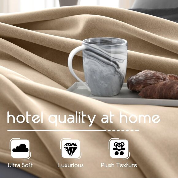 WestPoint Home Vellux Nylon Blanket Color: Tan, Size: King - Picture 4 of 8